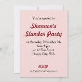 Invitation à la fête de Sleep Kitten (Dos)