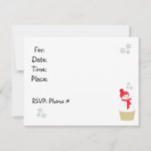 Invitation à la fête de Snowman Cupcake (Dos)