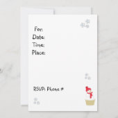 Invitation à la fête de Snowman Cupcake (Dos)