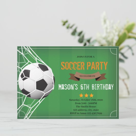 Invitation à la fête de soccer (Debout devant)