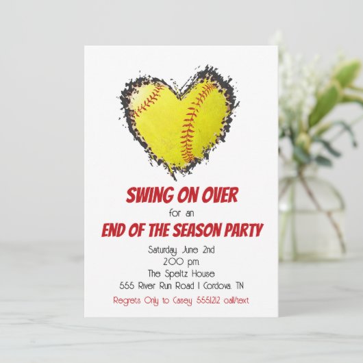 Invitation à la fête de softball (Debout devant)