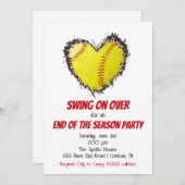 Invitation à la fête de softball (Devant / Derrière)