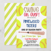 Invitation à la fête de softball de fin de saison (Devant / Derrière)