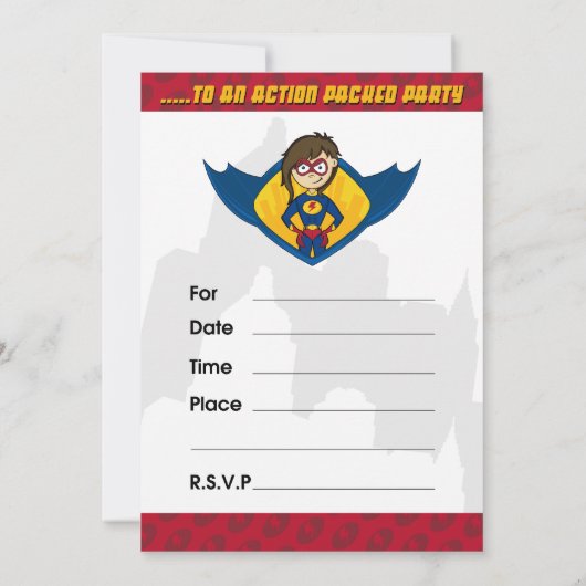 Invitation à la fête de Superhero (Dos)