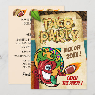 Invitation à la fête de tacos de football du jour