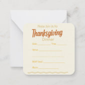 Invitation à la fête de Thanksgiving  (Dos)