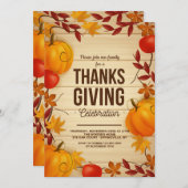 Invitation à la fête de Thanksgiving (Devant / Derrière)