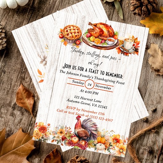 Invitation à la fête de Thanksgiving