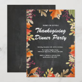 Invitation à la fête de Thanksgiving d'automne (Devant / Derrière)