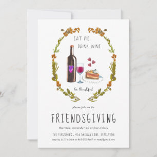 Invitation à la fête de Thanksgiving entre amis