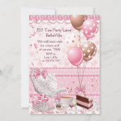 Invitation à la fête de thé de la princesse (Dos)