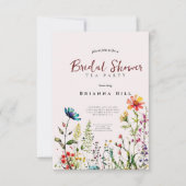 Invitation à la fête de thé de mariage, fleur sauv (Devant)