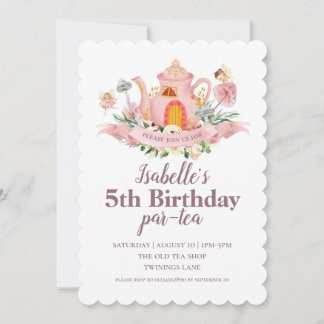 Invitation à la fête de thé des fées