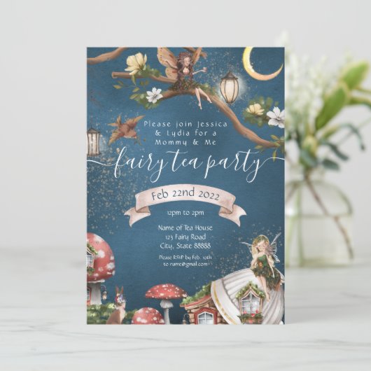 Invitation à la fête de thé des fées Maman & Moi (Debout devant)