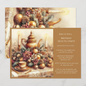 Invitation à la fête de thé élégante de style vict (Devant / Derrière)