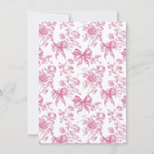 Invitation à la fête de thé Fleur sauvage rose (Dos)