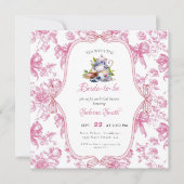 Invitation à la fête de thé Fleur sauvage rose (Devant)