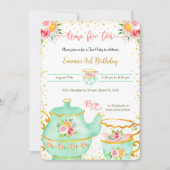 Invitation à la fête de thé pour le 3ème anniversa (Devant)