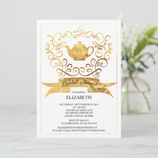 Invitation à la fête de thé Whimsical (Debout devant)