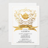 Invitation à la fête de thé Whimsical (Devant / Derrière)