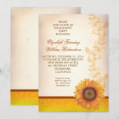 invitation à la fête de tournesol élégante (Devant / Derrière)