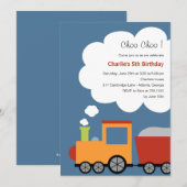 Invitation à la fête de train d'anniversaire (Devant / Derrière)