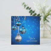 Invitation à la fête de vacances Blue and Silver C (Debout devant)