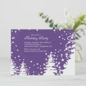 Invitation à la fête de vacances d'hiver Purple &  (Debout devant)