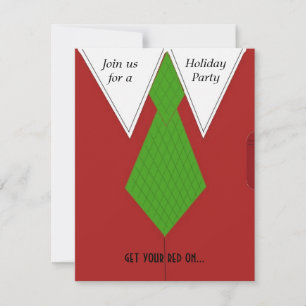 Invitation à la fête de vacances en chemise rouge