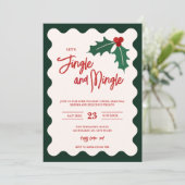 Invitation à la fête de vacances Jingle et Mingle (Debout devant)