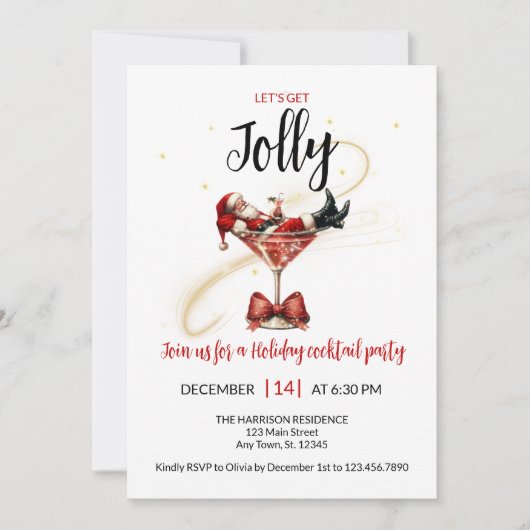 Invitation à la fête de vacances Let's Get Jolly (Devant)
