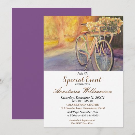INVITATION À LA FÊTE DE VÉLO DANS LE PARC (Devant / Derrière)