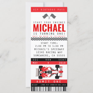 INVITATION À LA FÊTE DE VOITURE DE COURSE