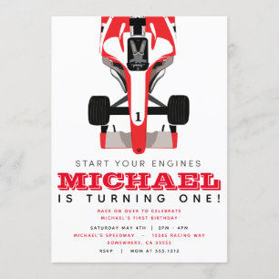 INVITATION À LA FÊTE DE VOITURE DE COURSE
