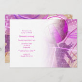 Invitation à la fête de volley-ball pour filles ro (Devant / Derrière)