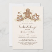 Invitation à la fête d'échange de biscuits de Noël (Devant)