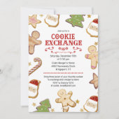 Invitation à la fête d'échange de biscuits de Noël (Devant)