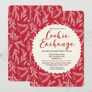 Invitation à la fête d'échange de biscuits de Noël