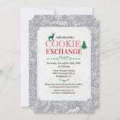 Invitation à la fête d'échange de biscuits de Noël (Devant)
