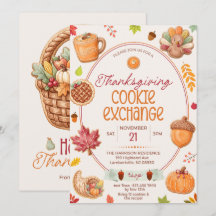 Invitation à la fête d'échange de biscuits de Than
