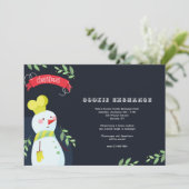Invitation à la fête d'échange de biscuits Snowman (Debout devant)