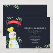 Invitation à la fête d'échange de biscuits Snowman (Devant / Derrière)