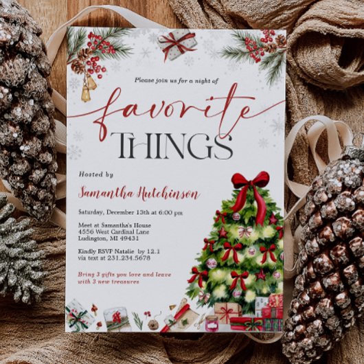 Invitation à la fête d'échange de cadeaux des chos