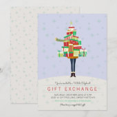 Invitation à la fête d'échange de cadeaux White El (Devant / Derrière)