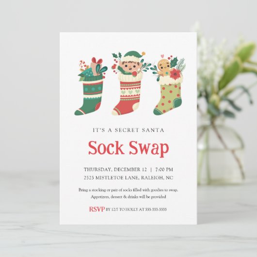 Invitation à la fête d'échange de chaussettes de P (Debout devant)