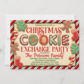 Invitation à la fête d'échange de cookies de Noël (Devant)