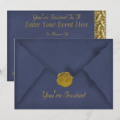 Invitation à la fête Deep Blue (Devant / Derrière)