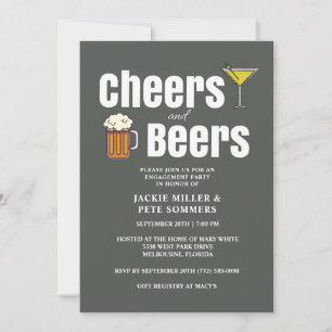 Invitation à la fête d'engagement Cheers and Beers