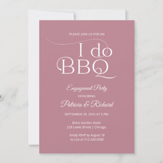 Invitation à la fête d'engagement de BBQ (Devant)