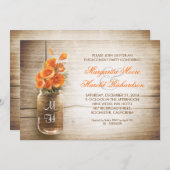 invitation à la fête d'engagement de mason jar (Devant / Derrière)